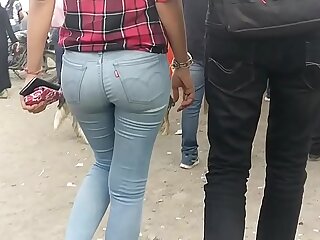 Sexy Indian far irritant girl walking in public